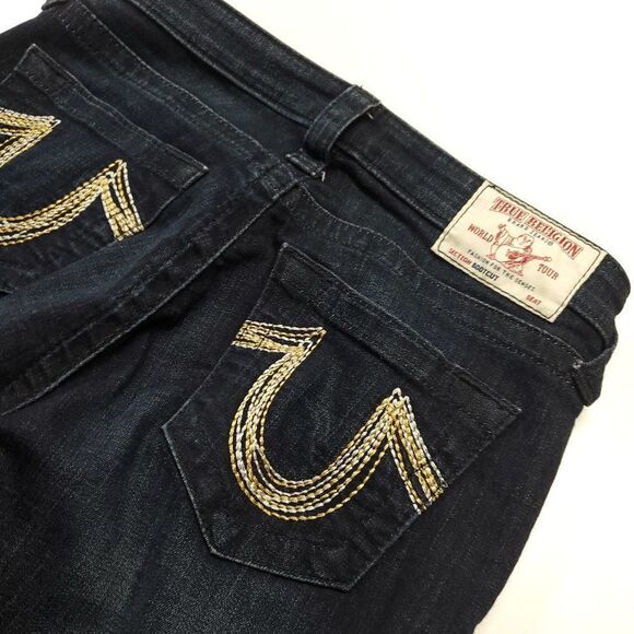 True Religion Becca Bootcut Mid Rise Lurex Rainbow  Size 29 - Picture 1 of 12